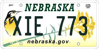 NE license plate XIE773