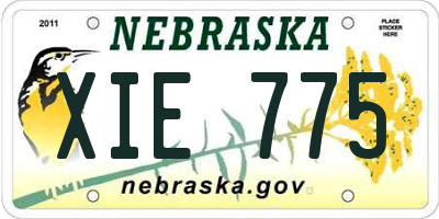 NE license plate XIE775