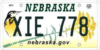 NE license plate XIE778