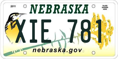 NE license plate XIE781