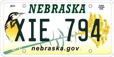 NE license plate XIE794
