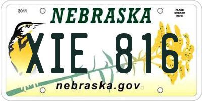 NE license plate XIE816