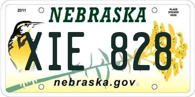 NE license plate XIE828
