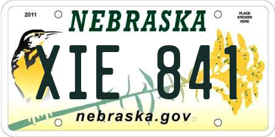 NE license plate XIE841
