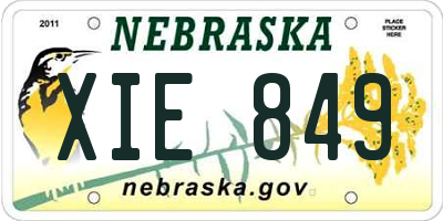 NE license plate XIE849