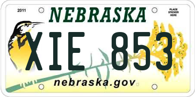 NE license plate XIE853