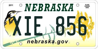 NE license plate XIE856