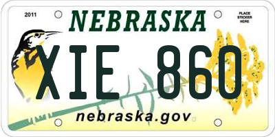NE license plate XIE860