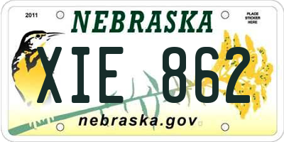 NE license plate XIE862