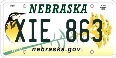 NE license plate XIE863