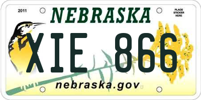 NE license plate XIE866