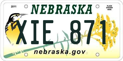 NE license plate XIE871