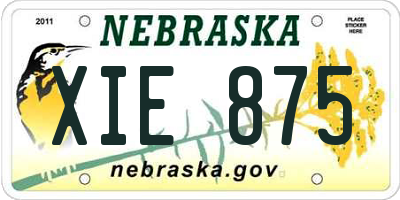 NE license plate XIE875
