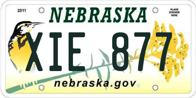 NE license plate XIE877