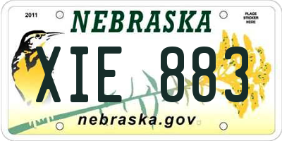NE license plate XIE883