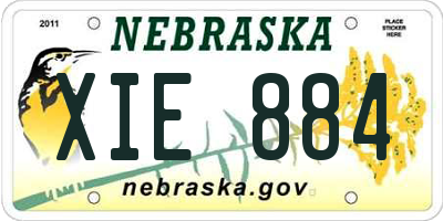 NE license plate XIE884