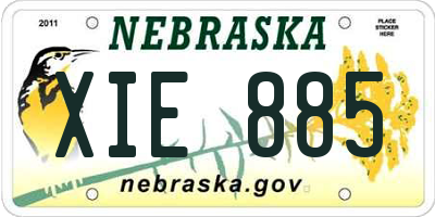 NE license plate XIE885