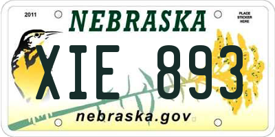 NE license plate XIE893