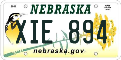 NE license plate XIE894
