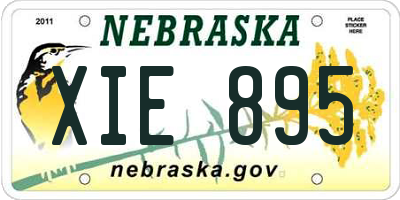 NE license plate XIE895