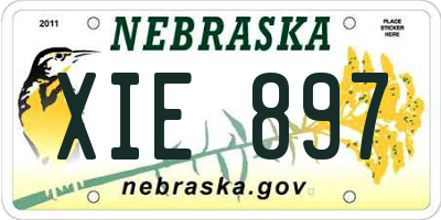 NE license plate XIE897