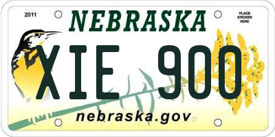 NE license plate XIE900