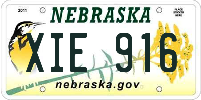 NE license plate XIE916