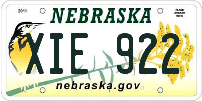 NE license plate XIE922