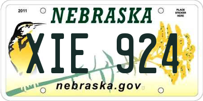 NE license plate XIE924