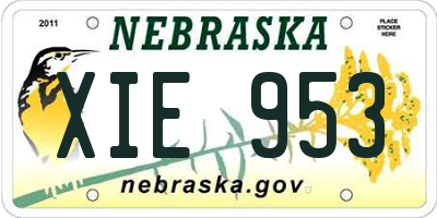 NE license plate XIE953