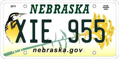 NE license plate XIE955