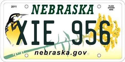 NE license plate XIE956