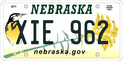NE license plate XIE962