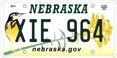 NE license plate XIE964