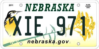 NE license plate XIE971