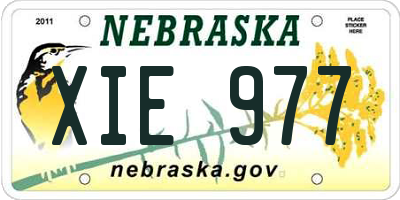 NE license plate XIE977