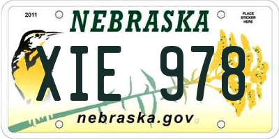 NE license plate XIE978