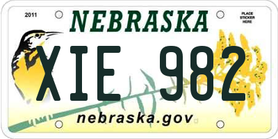 NE license plate XIE982