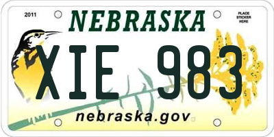 NE license plate XIE983