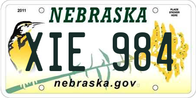 NE license plate XIE984