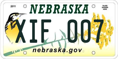 NE license plate XIF007