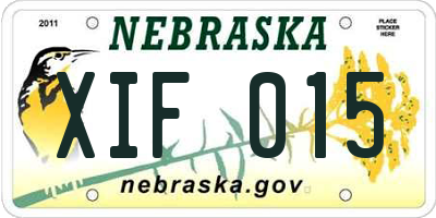 NE license plate XIF015