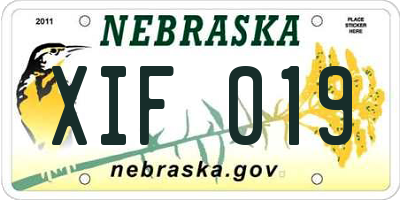 NE license plate XIF019