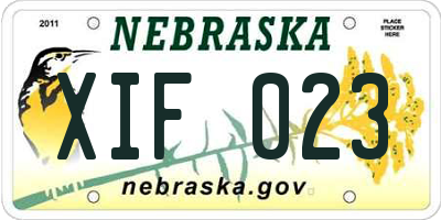 NE license plate XIF023