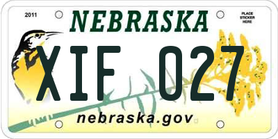 NE license plate XIF027