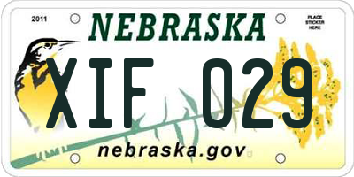 NE license plate XIF029