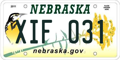 NE license plate XIF031