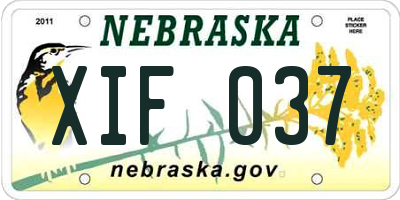 NE license plate XIF037