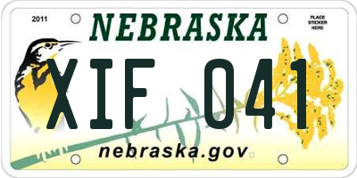 NE license plate XIF041