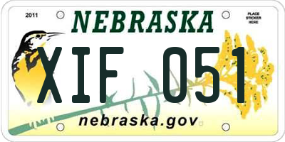 NE license plate XIF051